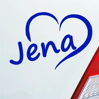 Produktbild von Auto Aufkleber Jena Herz Stadt City Liebe Love Heimat 12x8 cm Dunkelblau Sticker Heckscheibenaufkleber