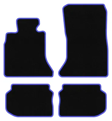 Image de Tapis de sol en moquette pour BMW 5 F11 2010-2013 (break) – jeu 4 pièces, noir/bleu, sur mesure – Wielganizator CARLUX
