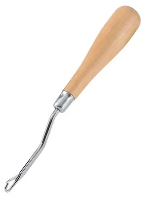Hakenwerkzeug mit Holzgriff, 15,8 cm, für Teppiche und Basteln