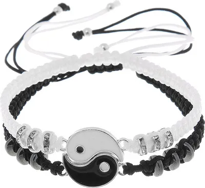 Produktbild von INF Yin Yang Paar/Freundschaftsarmband Set Silber