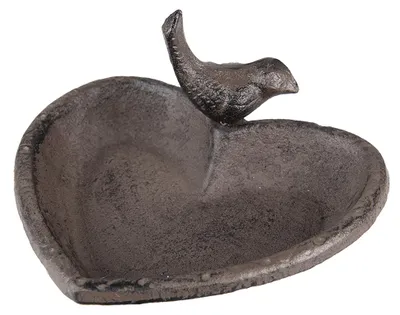 Zdjęcie produktu dla Karmnik dla ptaków Clayre & Eef 16x14x8 cm brązowy żelazny