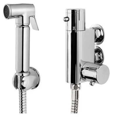 Thermostatische Bidet-Douche, Messing, Chrom, Wandmontage
