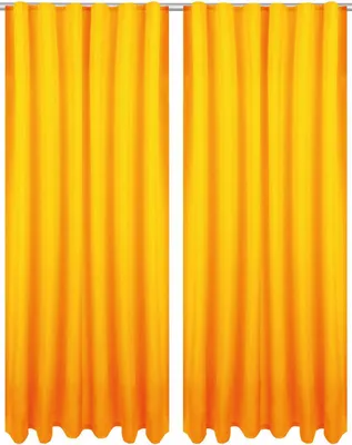 Image de Echarpe décorative Ellen lot de 2 avec embrasse ( 140x145cm / Orange ) Rideau opaque avec ruban universel
