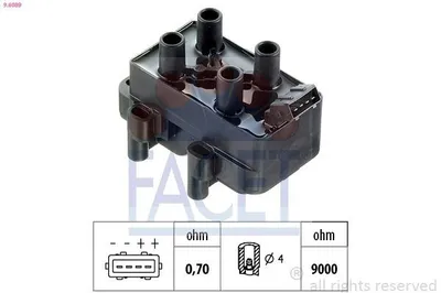 Produktbild von FACET 9.6089 Zündspule passend für PEUGEOT 206 Schrägheck (2A/C) 106 II Schrägheck (1A, 1C) 206 SW (2E/K) 205 II (20A/C) für CITROËN