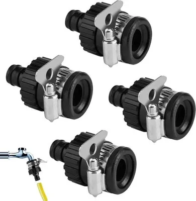 Produktbild von Universaladapter für verschiedene Armaturen - 4 Stücke - schwarz