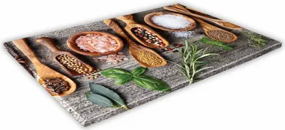 Zdjęcie produktu dla SZKLANA DESKA KUCHENNA 40x30 251b Łyżki przypraw