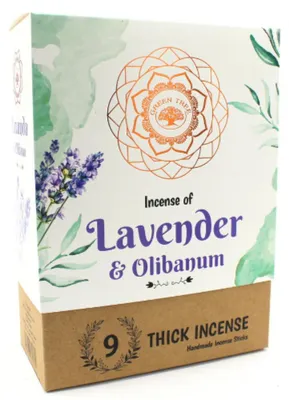 Image de Bâtonnets d'encens Green Tree Lavender & Olibanum Botanical Incense, 9 bâtonnets épais