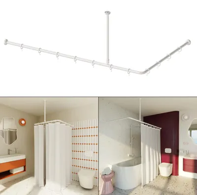 Produktbild von Aquabad Hastaflex Vario Aluminium Duschvorhangstange, Farbe: Weiß