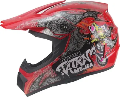 Produktbild von Crosshelm Helm Kinderhelm Motorradhelm Motocross Mejia rot Motorrad Quad Größe M