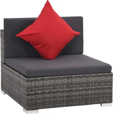 Produktbild von vidaXL 8-tlg. Garten-Lounge-Set mit Auflagen Poly Rattan Grau