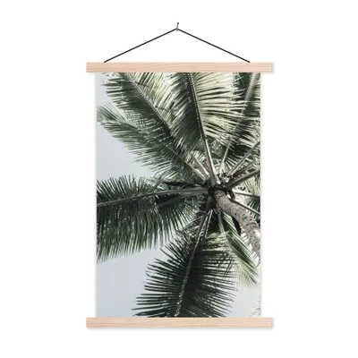 Produktbild von MuchoWow® Textilposter Palme - Tropisch - Sommer 60x90 cm mit holzfarbenen Rahmen - Textil