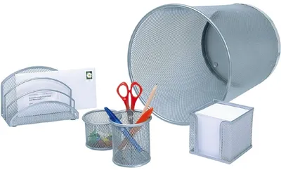 Produktbild von WEDO Schreibtisch Set Office aus Drahtmetall silber