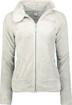 Produktbild von Geographical Norway Damen Jacke Fleecejacke Polarfleecejacke warm, Farbe:Light Grey, Größe:M