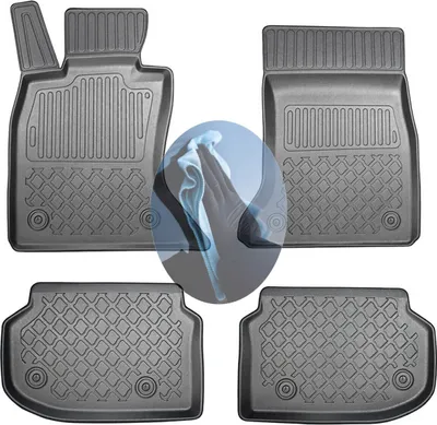Produktbild von Z518403 TPE-Gummifußmatten kompatibel mit  BMW 5er xdrive Diesel F11 Vor-Facelift Touring Kombi 5-türer 2010-2013 Sitzschiene der Vordersitze vorne bei 415mm