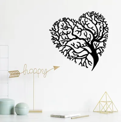 Image de Wallity, Kalp- TNL1862, noir, autres décorations d'intérieur, 70 x 70 cm, 100 % métal (épaisseur : 1