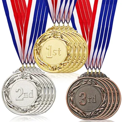 Produktbild von 12 Metallmedaillen für Kinder, Auszeichnungen für Sportveranstaltungen