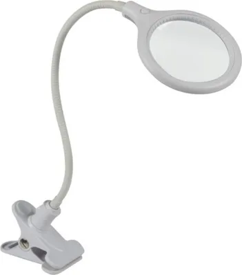 Obrázok produktu pre Led stolná lampa s klipom a lupou - 5 dioptrií - 6 W - 30 led - biela