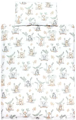 Produktbild von TupTam Kinder Bettwäsche Set Babybettwäsche Bettbezug 100 x 135 120 x 90 Kissenbezug 40 x 60 Jungen Mädchen 2-tlg, Farbe: Safari Schaukel Grün, Größe: 135x100 cm