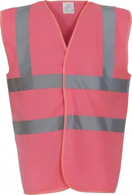 Produktbild von Jumada's - Sicherheitsweste - Pink - Größe L - Gut sichtbar bei einer Panne auf der Straße - Gut sichtbar auf der Baustelle - Sichtbar beim Gehen draußen im Dunkeln - Rosa fluoreszierend mit reflektierenden Streifen