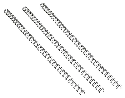 Drahtbindungsstacheln, 20 Blatt, 6,4 mm, 3:1, schwarz, 100 Stück