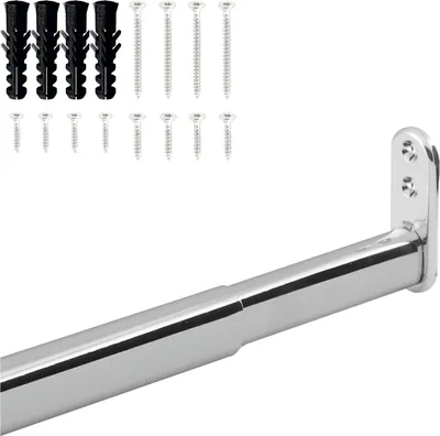 Obrázek produktu pro vasalat výsuvná šatní tyč 60-90 cm, robustní a univerzální - výsuvná šatní tyč, šatní tyč s nosností až 20 kg - výsuvná šatní tyč s držákem