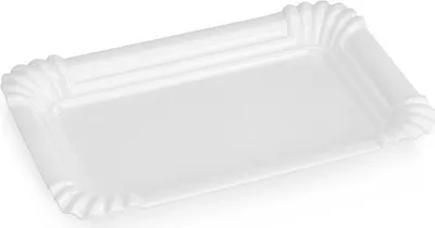 Produktbild von 36 Mehrweg Imbissplatte Imbisteller 21 x 13 x 2 cm weiß, bruchsicher, Melamin