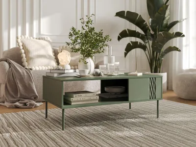 Imagen del producto de Cama TRESSE, mesa auxiliar/mesita de noche, 110x60x40 cm, color verde mate