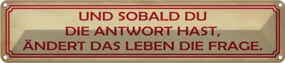 Produktbild von vianmo Blechschild 10x46 cm sobald du Antwort ändert Frage Spruch Zitat