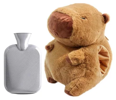 Immagine prodotto di Borsa termica a forma di capibara, peluche, capacità 500 ml, con rivestimento removibile