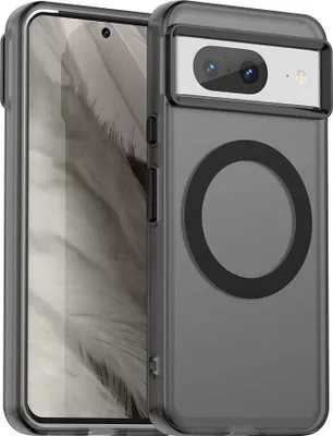 Produktbild von Magnetisch Hülle für Google Pixel 8, Schlank Durchscheinend Matt Stoßfest Handyhülle Schwarz