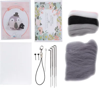 Image de Kit de feutrage à l'aiguille, accessoires en laine, poupée en peluche d'animal mignon, matériel de bricolage, 111 # énergie, employé de bureau