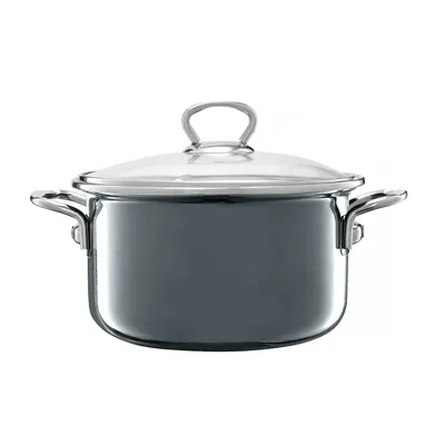 Immagine prodotto di TOPF 3,6 l coperchio pentola smaltata pentola per cottura a induzione grigio scuro OLKUSZ STEEL