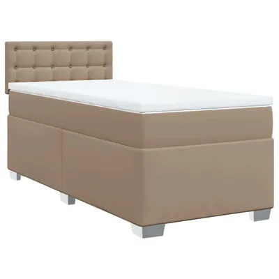 Produktbild von vidaXL Boxspringbett mit Matratze Cappuccino-Braun 90x200cm Kunstleder