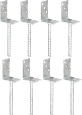 Produktbild von Alberts L-Pfostenträger mit Betonanker im Bundle, feuerverzinkt, zum Einbetonieren, Breite 80 mm, Höhe 104 mm, Länge Betonanker 200 mm