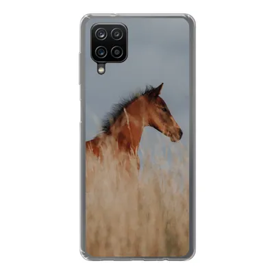 Produktbild von MuchoWow® Handyhülle Schutzhülle Hülle für Samsung Galaxy A12 Pferd - Luft - Gras Silikon Softcase Handy Hülle - Bild