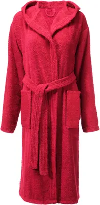 Zdjęcie produktu dla Szlafrok Fehmarn XL w kolorze bordowym, bawełna frotte 400 g/m², z kapturem, damski