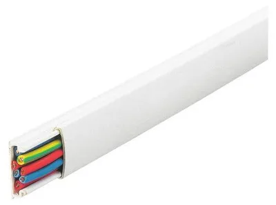 Image de Goulotte de câbles, longueur 2,10 mètres, couleur blanche. Pour fixation, dimensions 20 x 10