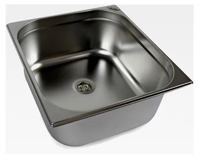 Produktbild von Edelstahl Spülbecken 354x325x150 mm Camping Spüle Waschbecken mit Ablauf 19 mm