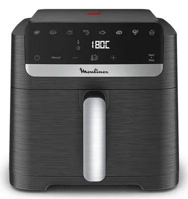 Produktbild von Moulinex Easy Fry Mega Compact EZ8618, Heißluftfritteuse, 7,5 l, Einzelbild, Schwarz, Berührung, Eigenständig