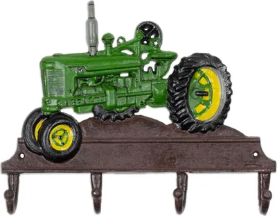Image de Moritz Portemanteau mural Tracteur vert Portemanteau 4 crochets Fonte Crochet de garde-robe Vintage