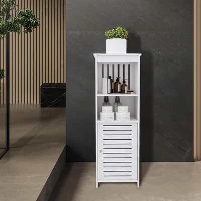 Produktbild von Badezimmerschrank mit Schubladen, freistehend, 25 x 20 x 80 cm, Weiß