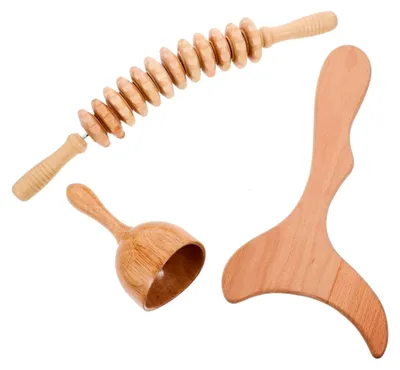 Produktbild von Holz-Körpermassagegerät 3-in-1 mit Maderotherapie und Seilmassage für Muskelentspannung und Wellness zu Hause