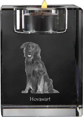 Produktbild von Hovawart - Kerzenhalter mit Hundefoto, Teelichthalter aus Kristall, personalisiertes Geschenk der Marke Art-Dog