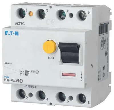 Immagine prodotto di Interruttore differenziale 4P 40A 0,1A tipico AC 286509 Eaton