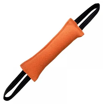 Obrázok produktu pre Beisswurst pre psov, 30 cm, žuvacia hračka so 2 slučkami, oranžová