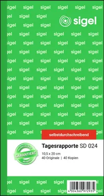 Image de sigel Livre de formulaires "Rapport/rapport journalier", 105 x 200 mm, SD