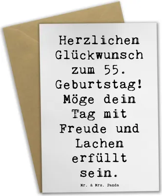 Produktbild von Mr. & Mrs. Panda Grußkarte Spruch 55. Geburtstag Glückwunsch - Weiß - Geschenk, Glückwünsche, Happy Birthday, hochzeitskarten, Meilenstein, osterkarten, einladungskarten