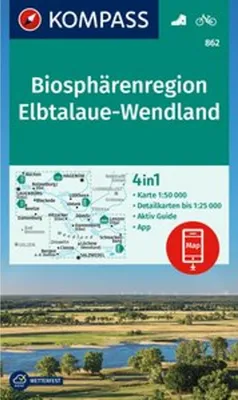 Produktbild von KOMPASS Wanderkarte 862 Biosphärenregion Elbtalaue-Wendland 1:50.000