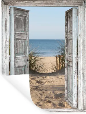 Produktbild von MuchoWow® Wandtattoo Wandsticker Wandaufkleber Düne - Strand - Aussicht - Sommer 60x80 cm Selbstklebend und Repositionierbar - Repositionierbar - Wasser abweisend