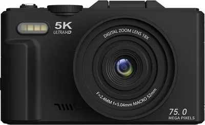Image de INF Micro caméra 4K Vlog avec écran rotatif – 75 MP, zoom 18x, blanc Le noir